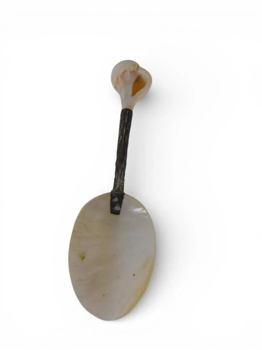 Vintage Mother of Pearl Caviar Spoon Shell Handle Silverplate Serving Utensil